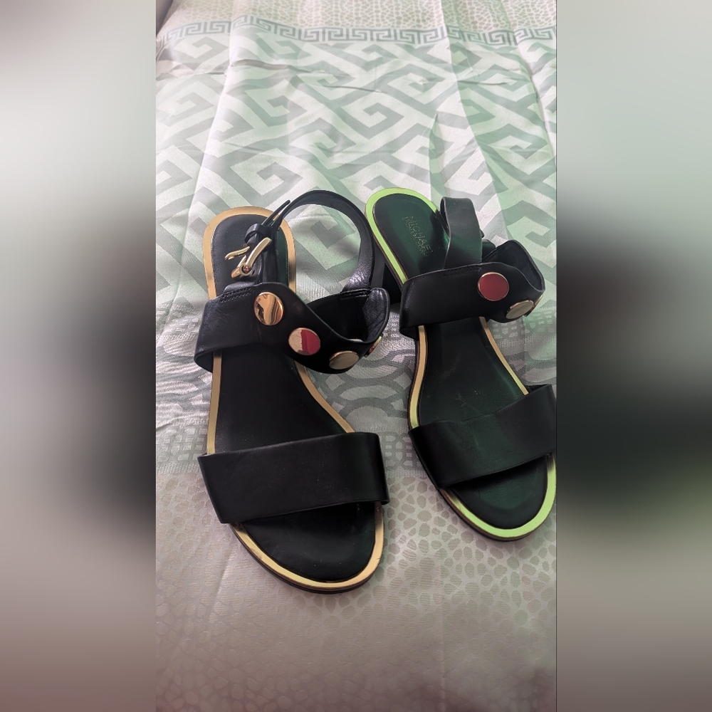 Black Sandals with Decorative Accents
